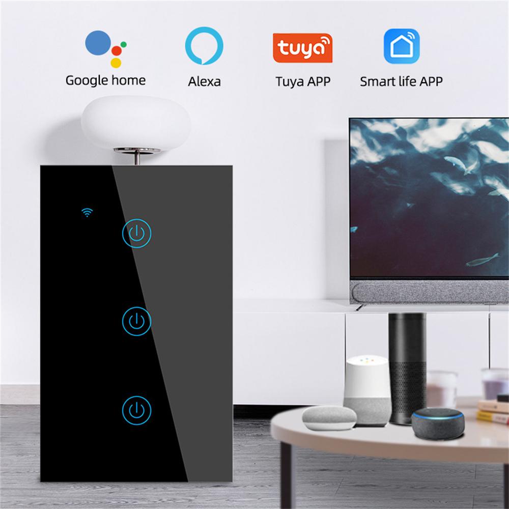 WiFi Smart US Touch Glass Switch Panel 1-4 Gang(RSH-SP001-004-US)